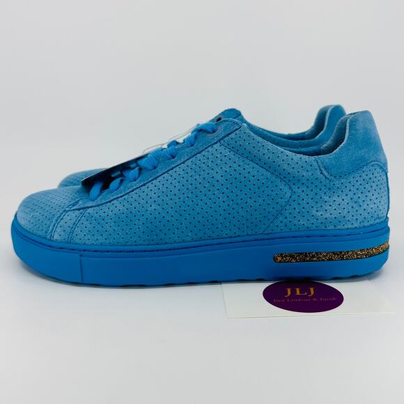 Birkenstock Women's Bend Low Sky Blue Embossed Suede Sneakers Size 37 EU / 6 US - Picture 5 of 12